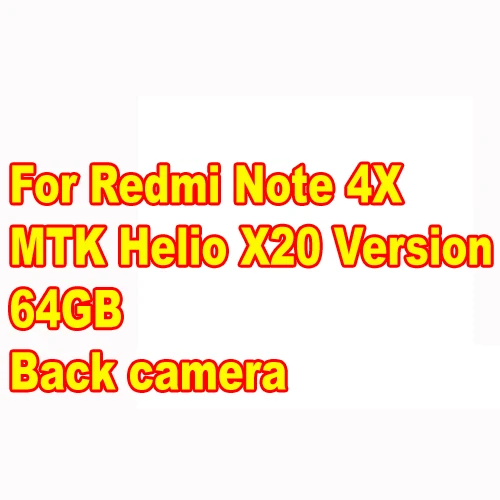 Redmi Note 4X MTK Оригинальная задняя основная большая камера, маленькая фронтальная камера, гибкий кабель, лента для Xiaomi Redmi Note 5 6 pro 5A 4X4 - Цвет: Redmi Note 4X MTK