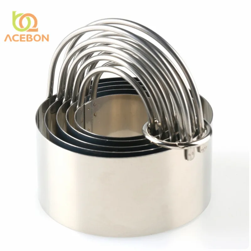 Acebon 5 шт./компл. Нержавеющая сталь круглая форма для нарезки печенья "сделай сам" Сахарный Fondant(сахарная) украшение для торта, кухня печенья Форма для выпечки торта