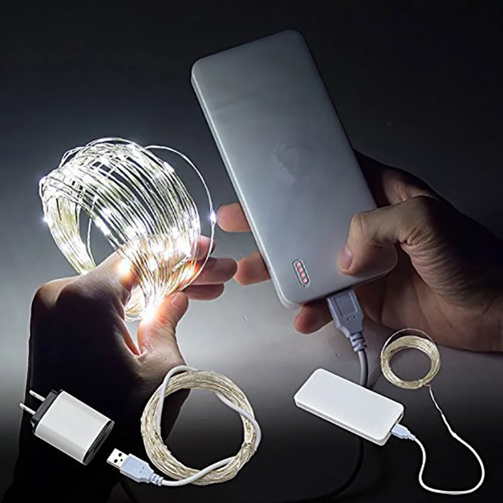 Светодиодная гирлянда медный провод USB-разъем 33 фута водонепроницаемая