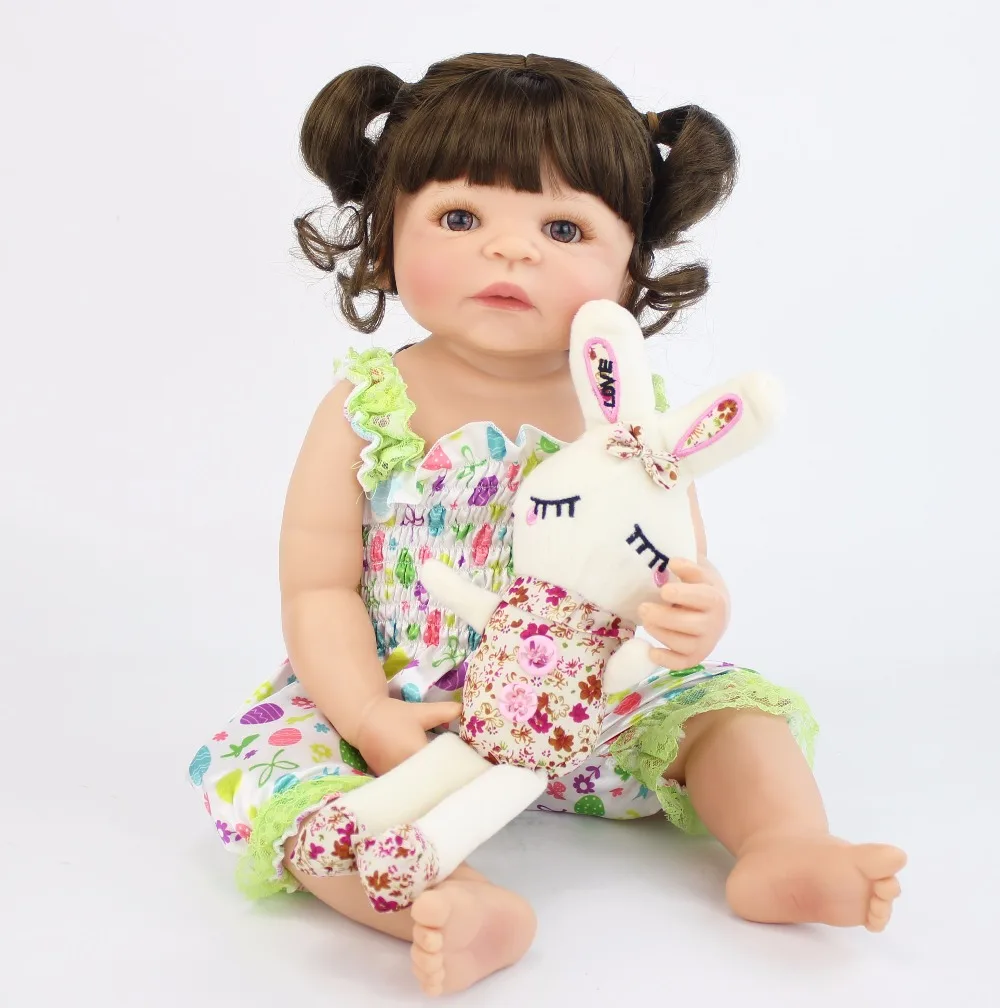 55 см Полный Силиконовые Винил Reborn Baby Doll новорожденных принцесса детей Bebe живой
