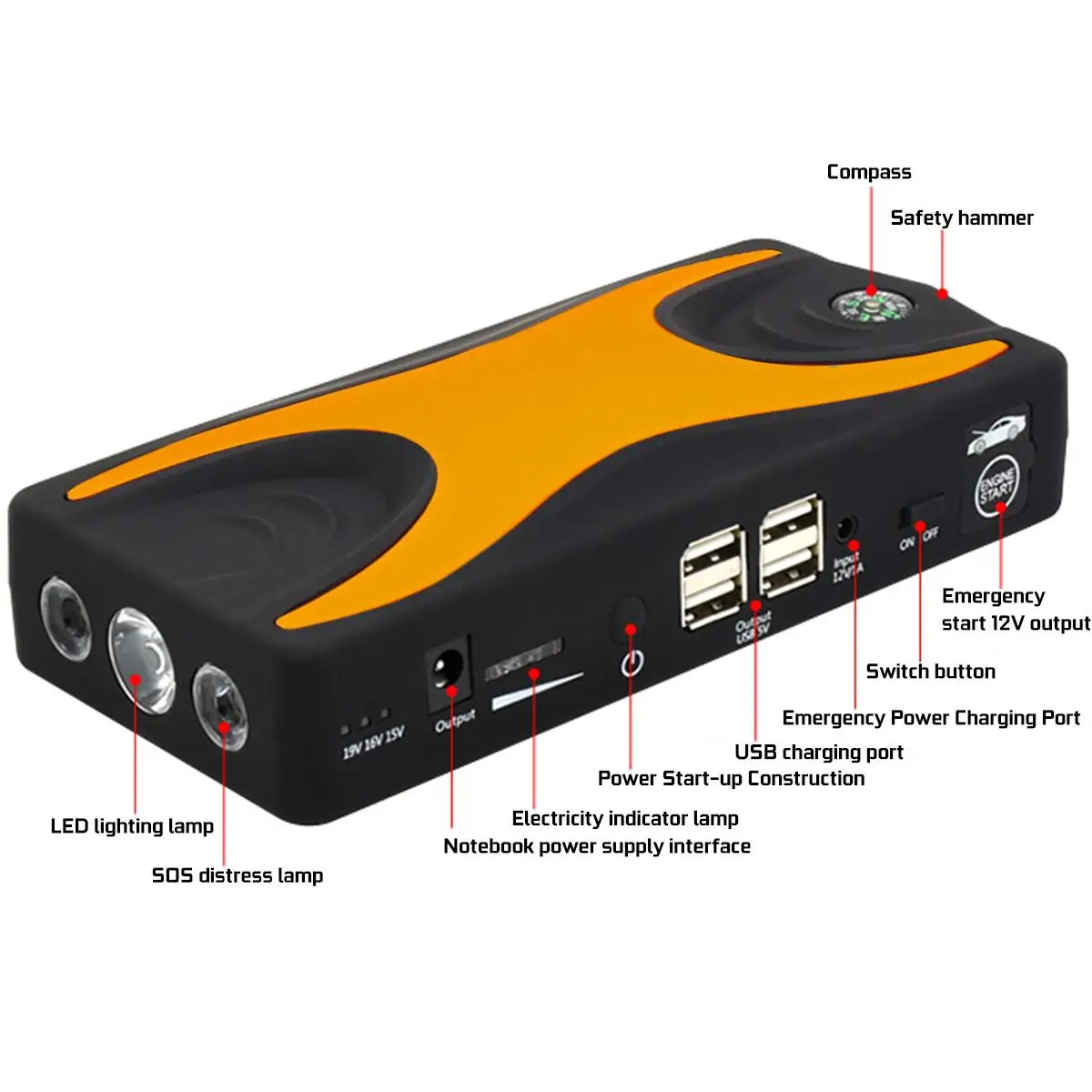 99900mAh 15V 4USB 900A высокомощный автомобильный стартер, портативный автомобильный аккумулятор, зарядное устройство, Дополнительный внешний аккумулятор, пусковое устройство