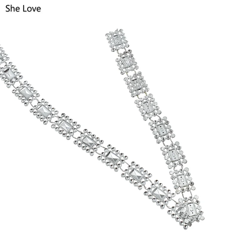 She Love, 10 ярдов, квадратный кристалл, бисер, цепочка, лента, отделка, вышивка, аппликация, Декор, серебро