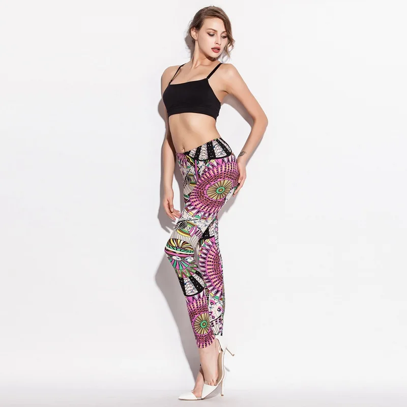 Женские штаны для йоги с принтом уникальные леггинсы фитнеса тренировочные