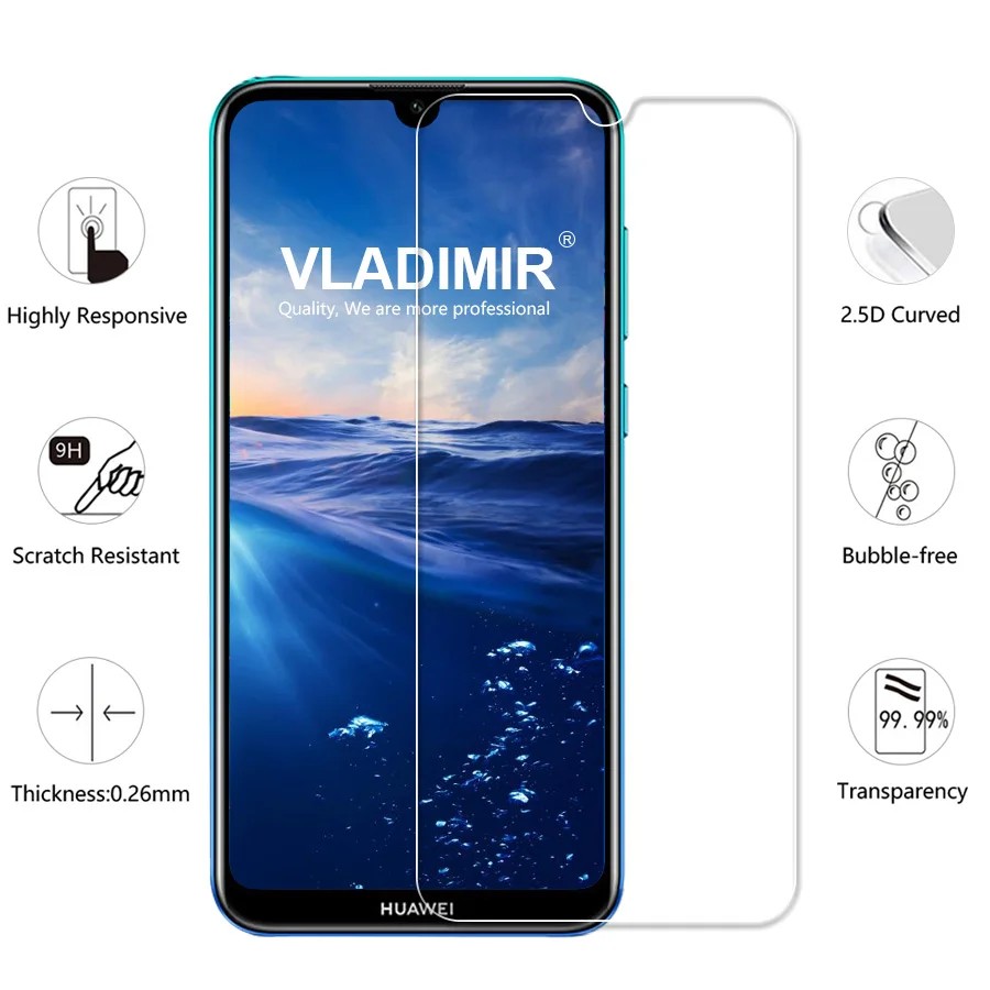 2 шт. закаленное стекло для huawei Enjoy 9 2.5D H Защитная пленка экрана прозрачное