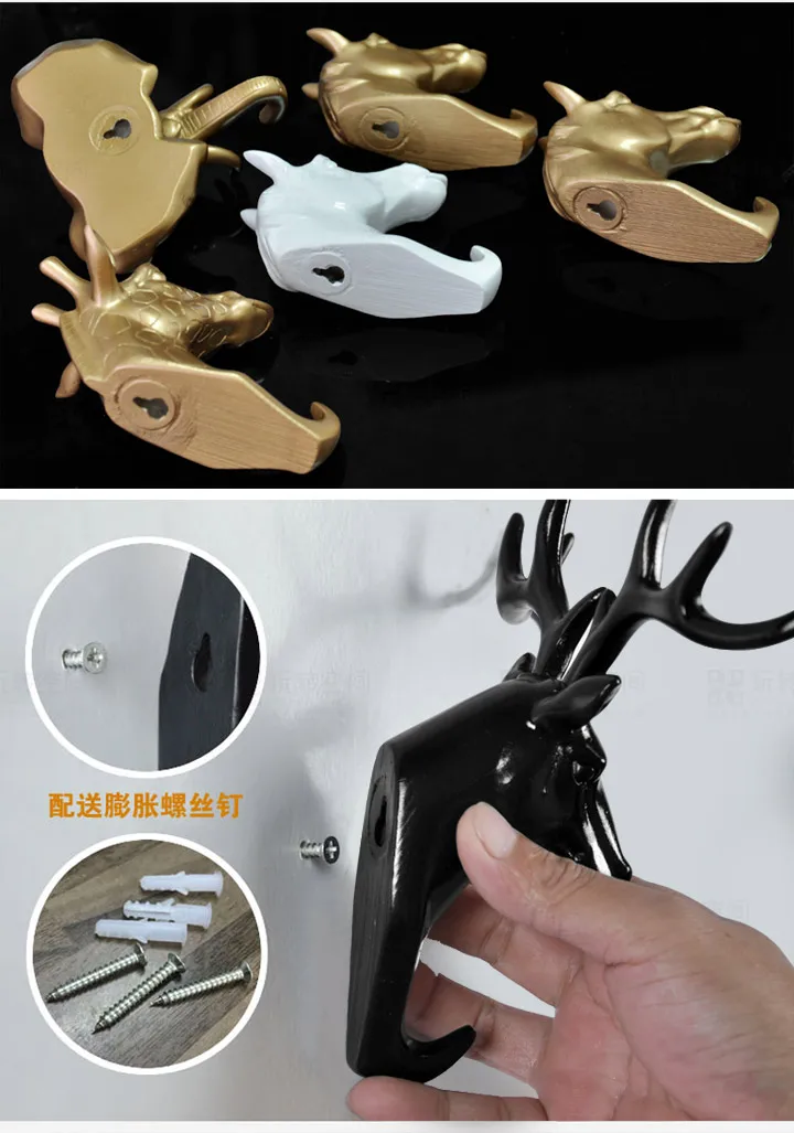 1 шт. крючки в европейском стиле с украшением виде головы оленя креативные