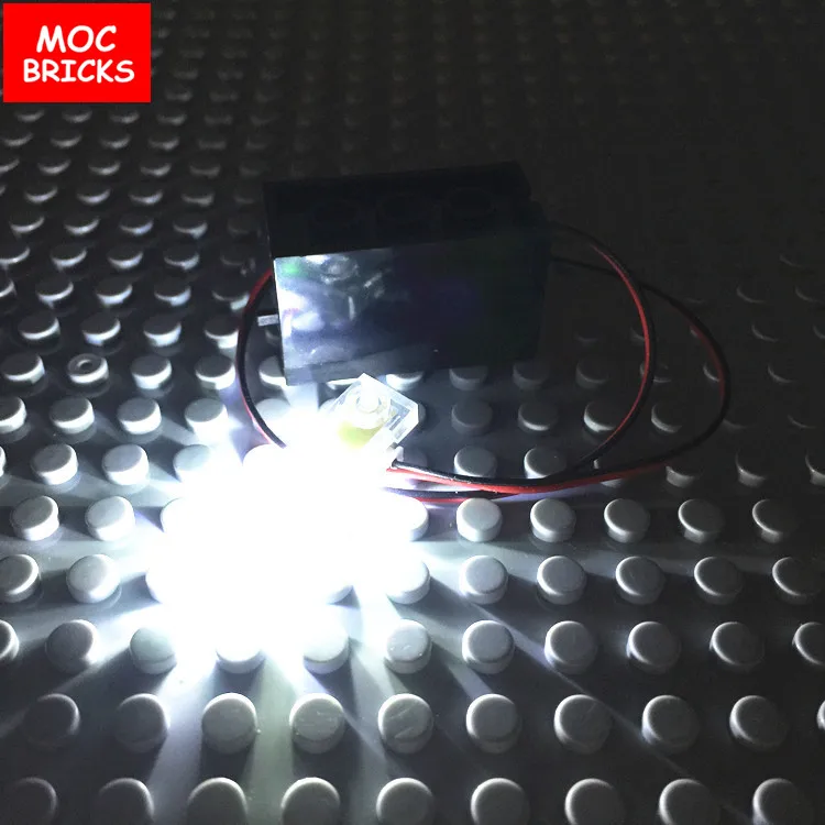 10 шт./лот MOC кирпичи 29 см проволока техника электронный черный с белым светодиодом
