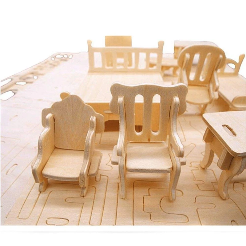 Деревянные 3D головоломки DIY масштаб Миниатюрные модели Кукольный дом кукольная