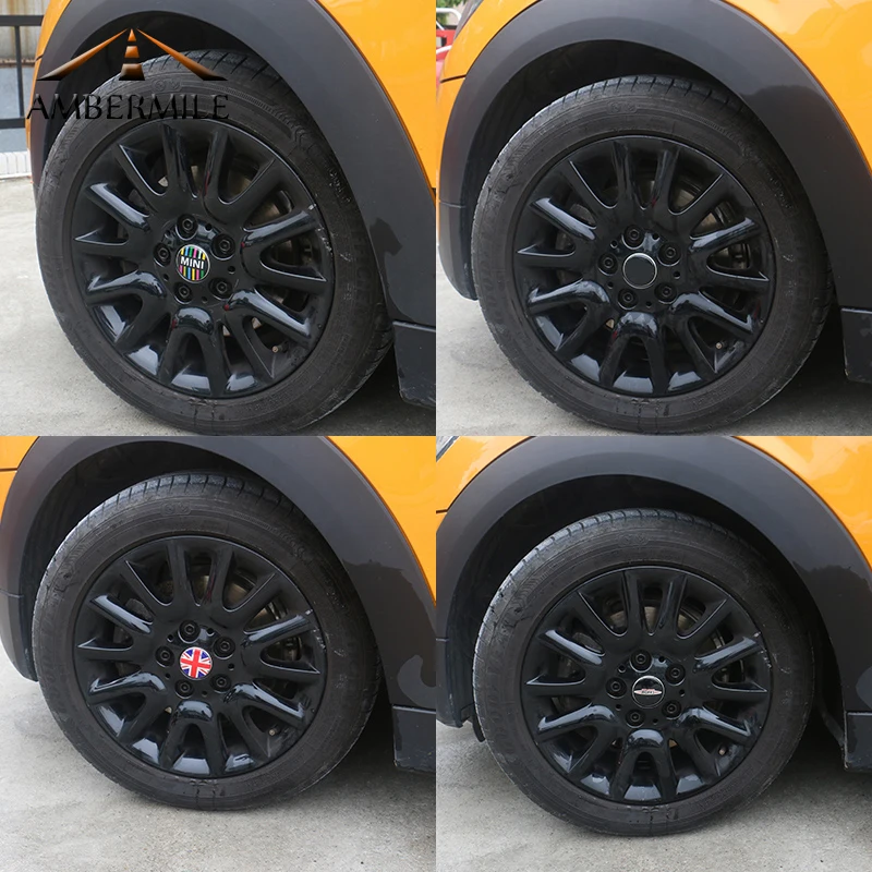 AMBERMILE 4 шт. наклейки на обод детской крышки обода для Mini Cooper R56 R55 R60 R61 R53 R57 F54 F55 F56 F60