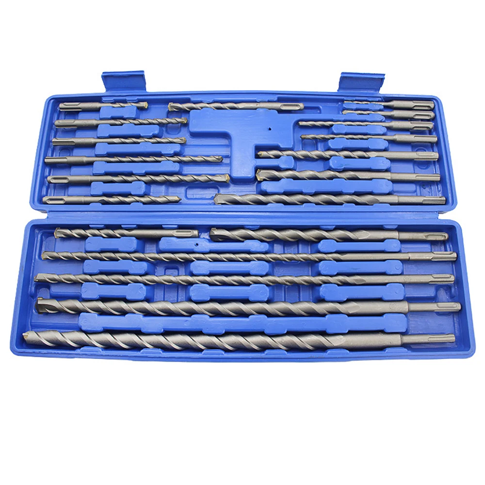 20pcs 1 Box SDS Plus Rotary Drill Bits Concrete Masonry Hole Grooving Tools Electric Hammer Drill Set Universal Tool Set Repair Kits
