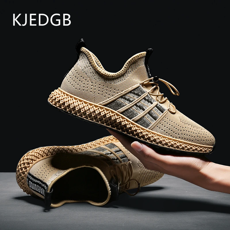 KJEDGB 4D удобная мужская повседневная обувь Flyknit дышащая эластичная лента мужские кроссовки высокая эластичная обувь Мужская взрослая Мужская теннисная обувь