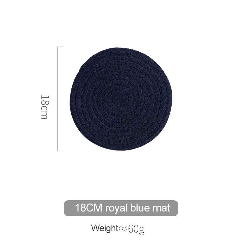 Royal Blue 4 шт./лот столовых дома коврик для обеденного стола хлопок утолщенный коврик модные салфетки под столовые принадлежности Чаша Pad подставки жар-стойкий стол коврик - Цвет: Royal Blue