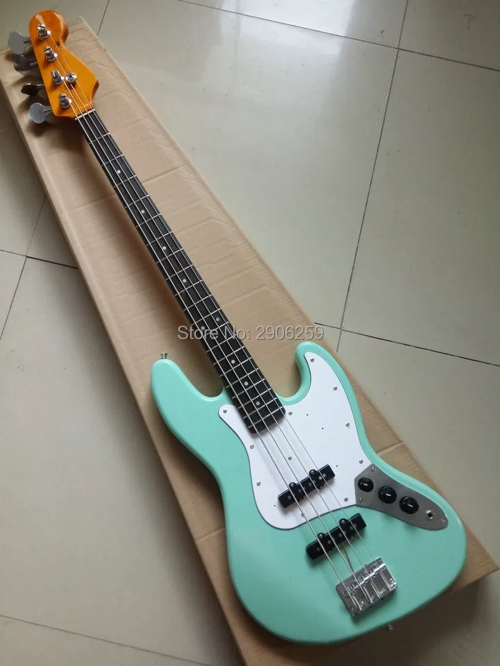 Горячая продажа джазовая бас гитара зеленая сделано в Китае. Корейские