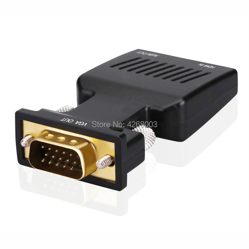 HDMI Женский к VGA Мужской Аудио кабель видео конвертер адаптер hdmi vga с золотом 1080 P