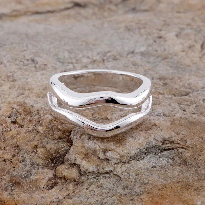 Оптовая продажа кольцо с посеребренным покрытием закругленными блестками