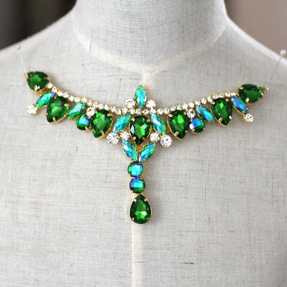 Красочная Хрустальная белая стразы аппликация пришивная брошь свадебное платье