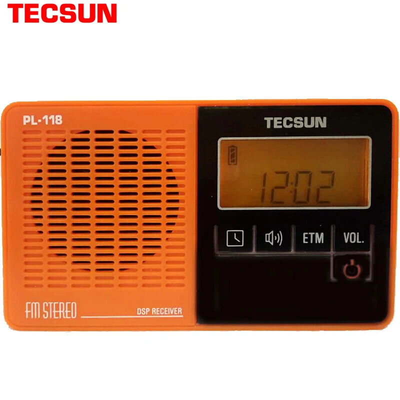Tecsun PL118 PL-118 fm-радио Featherlight цифровой PLL синтезированный и DSP(цифровая обработка сигнала) fm-часы радио с ETM
