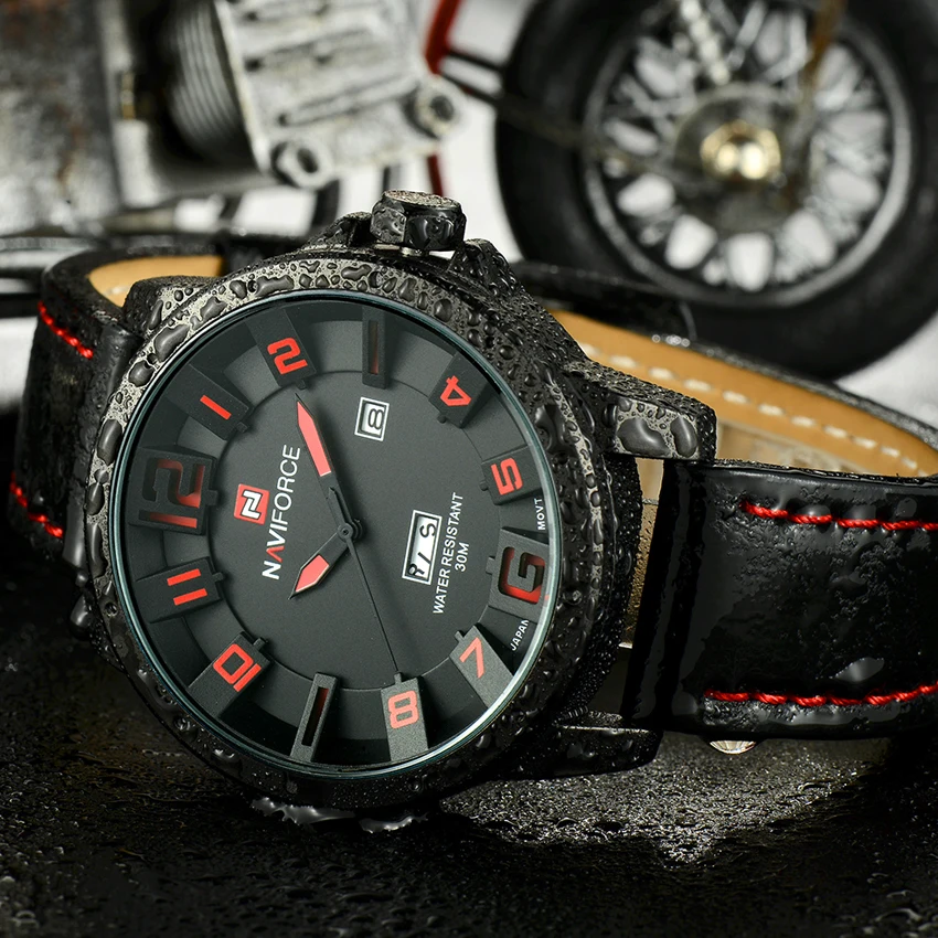 NAVIFORCE Элитный бренд Военная Униформа часы для мужчин аналоговые кварцевые 3D уход