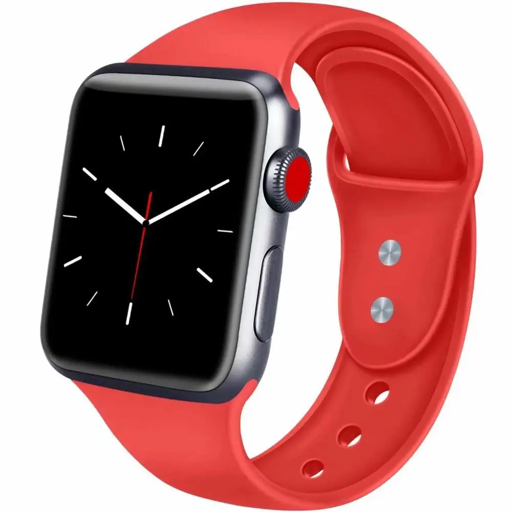 10 шт./лот 22 2 цвета пряжки твердый силикон ремешок для наручных часов Apple Watch Смарт i-Watch 38/40/42/44 мм браслеты 1/2/3/4G браслет
