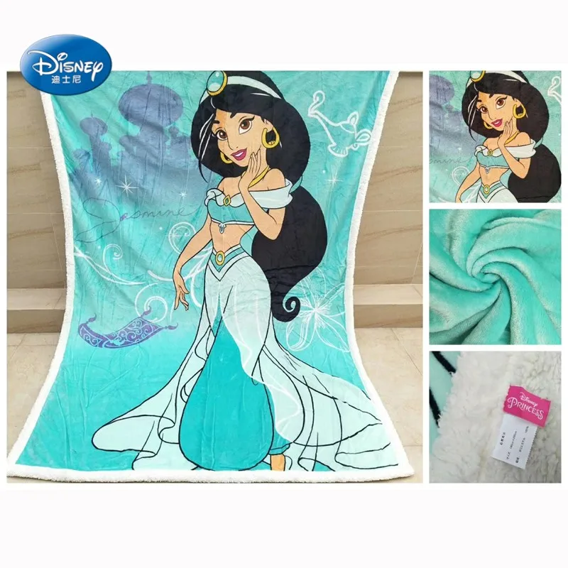 Disney для принцессы в стиле Ариель, плотное плюшевое теплое Флисовое одеяло мятно-зеленого цвета с шерпой, подарок на день рождения для девочек, зима