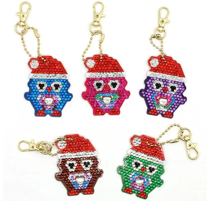 Diamond keychain 5D алмазная картина брелок горный хрусталь вышивка ангел подвеска «сделай сам» ремесло набор для картин из алмазов крест аксессуары для вышивания - Цвет: Diamond keychain