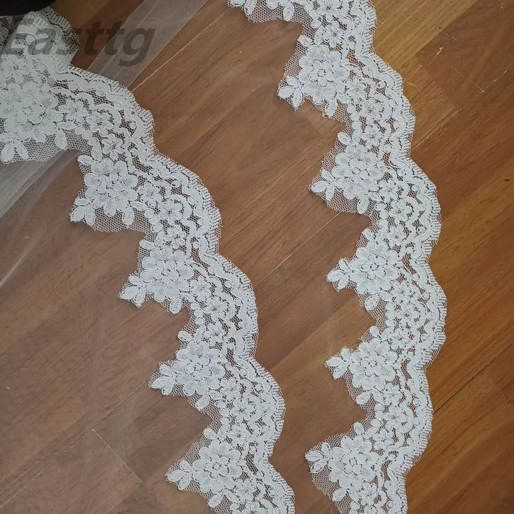 Кружево для свадебной вуали два слоя аппликации кружево мягкий Свадебная Фата с