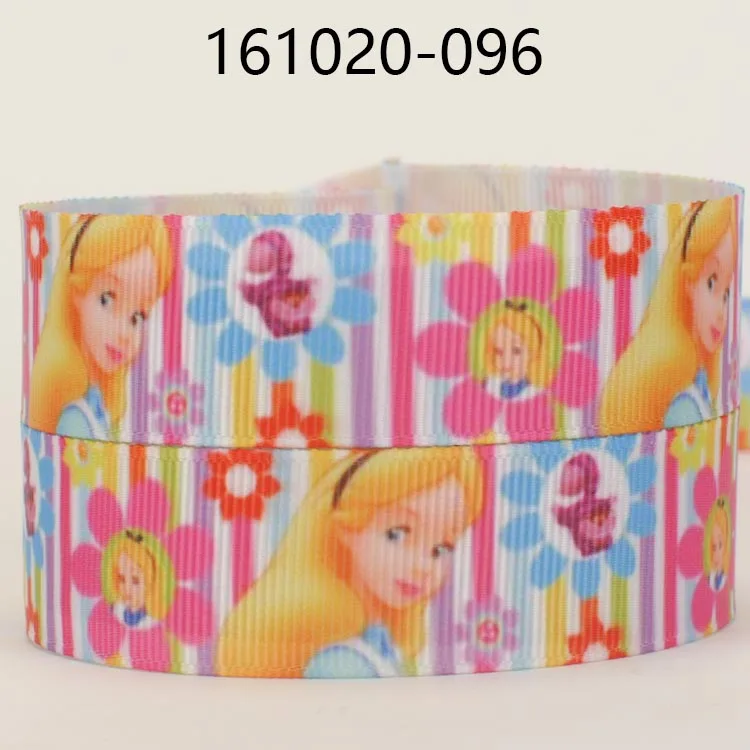 7/" 22 мм Алиса принцесса Печать grosgrain лента DIY ручной работы hairbow мультфильм лента - Цвет: 161020-096