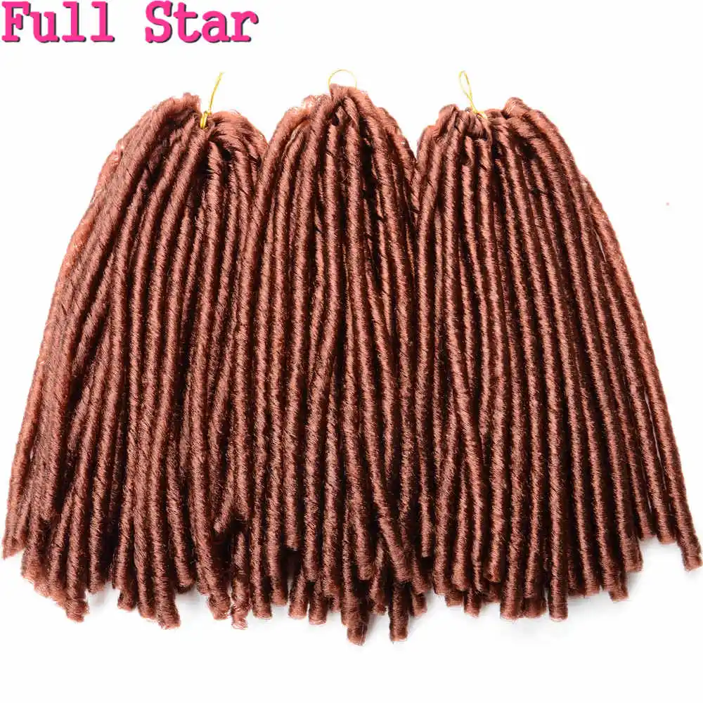 #30 Мягкие Faux locs 1" 70 г ямайские вязанные крючком косы волосы полная звезда наращивание волос коричневый Омбре черные синтетические волосы 1 упаковка для женщин - Цвет: #30