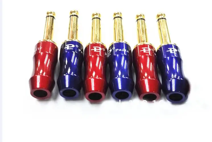 

Free Shipping 20Pcs/Lot High quality pailiccs1/4 6.35mm Mono Microphone Plug audio connector for DIY Cable 8mm