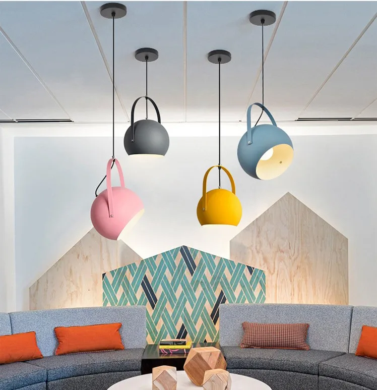 Европейские макароны цветная люстра круглый светодиодный потолочный светильник