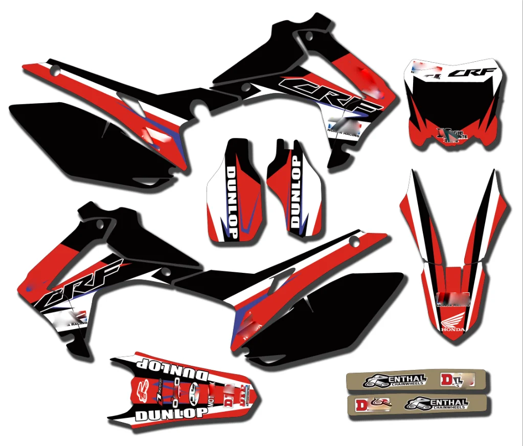 Для Honda CRF250- CRF450 2013- CRF 250 450 мотоцикл Полные наклейки DIY настраиваемые персональные номера наклейки