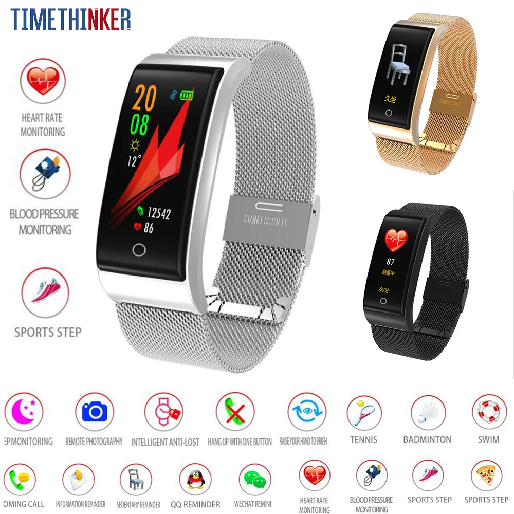 Умный Браслет Timethinker браслет с Bluetooth шагомер металлический измеритель пульса