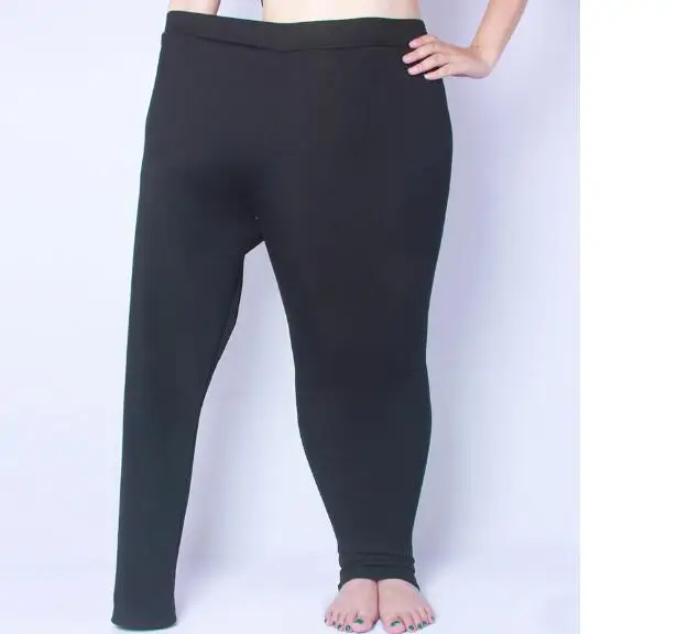 Зимние плотные леггинсы, большие размеры XL-6XL, эластичные мягкие женские черные леггинсы, подходящие ко всему размера плюс, хлопковые плотные Мягкие штаны