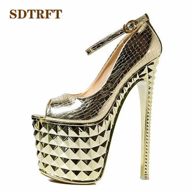 Туфли SDTRFT женские на шпильке босоножки с пряжкой тонком высоком каблуке 20