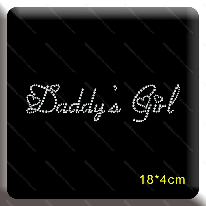 2 шт./лот Папина девочка с буквенным рисунком Стразы горячей фиксацией Переводные