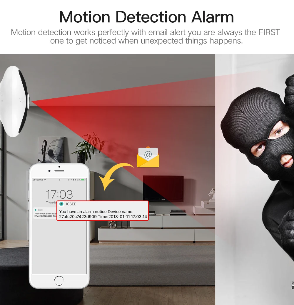 SDETER Беспроводная ip-камера 1080P 960 P, Wifi, 360 градусов, камера видеонаблюдения для дома, камера видеонаблюдения, ИК Ночное Видение, 2 способа аудио P2P Cam