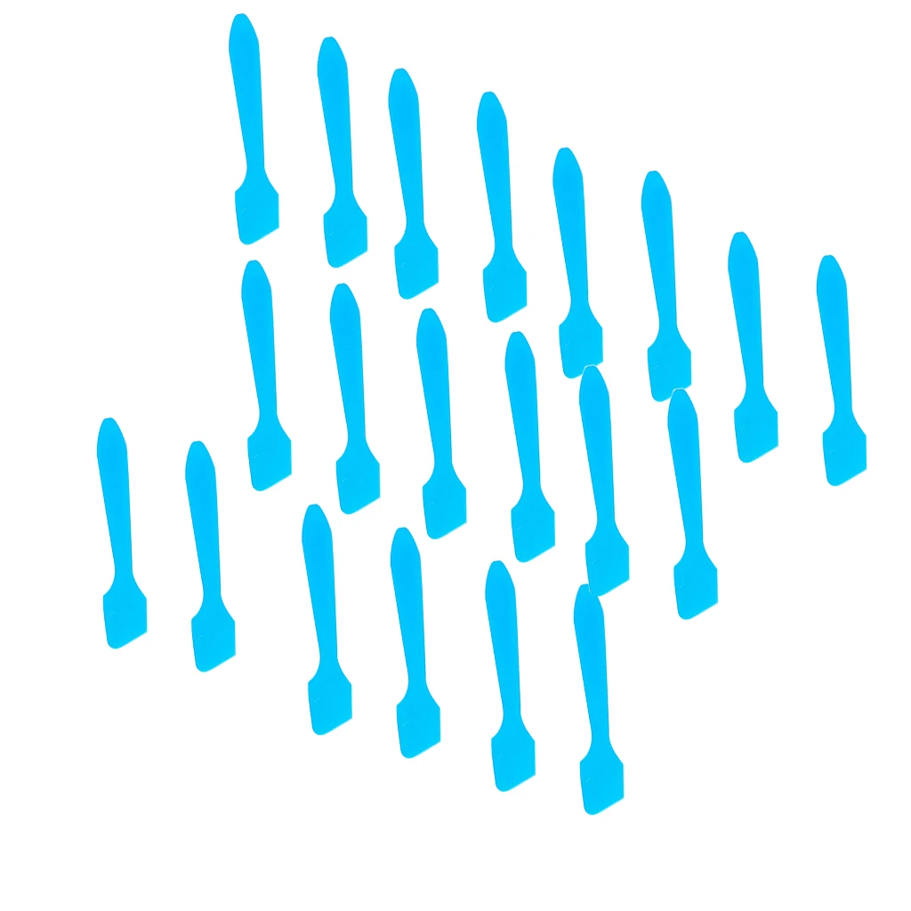 Blue 100 шт. пластиковая ложка для лица, мини лопатки для смешивания, инструменты для макияжа для путешествий, ежедневное применение для ухода за кожей - Цвет: Blue