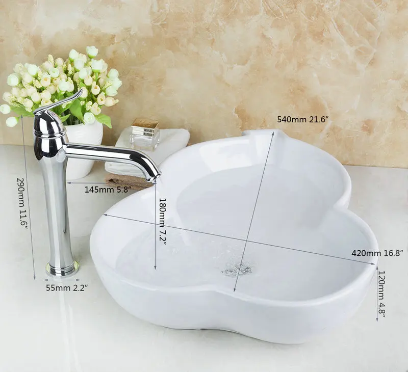 TD301392345 Gourd Artistic Wash Basin Counter Hand Paint Color Washbasin Sink Brass Mixer Tap Faucet | Обустройство дома