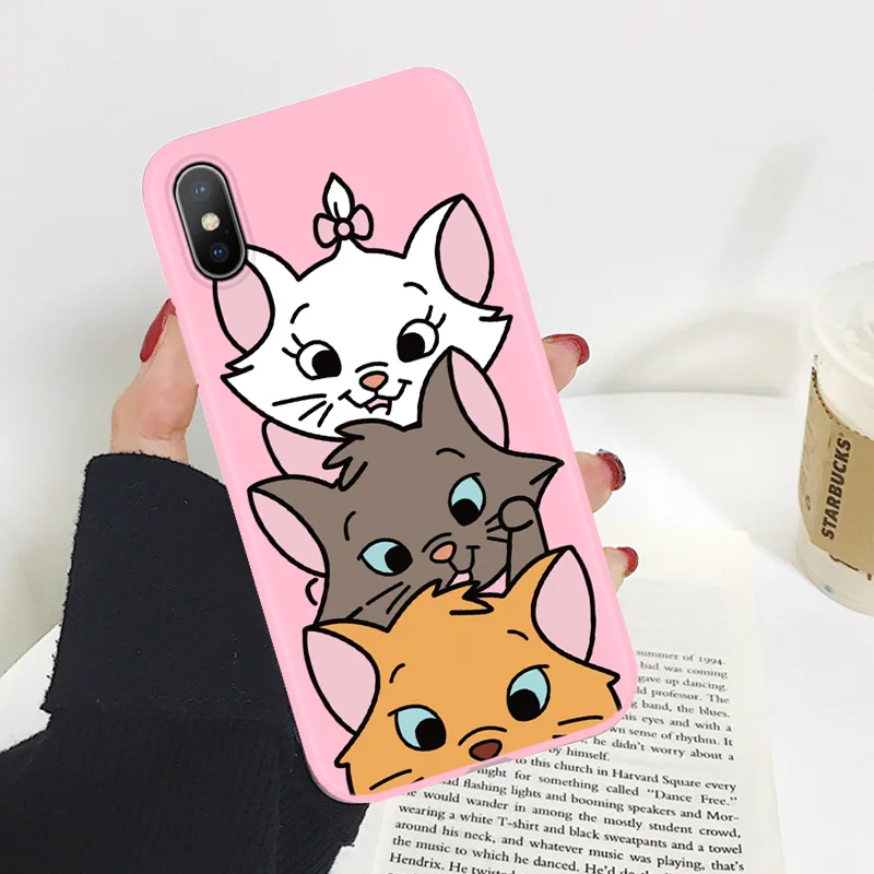 Милое розовое платье с принтом "кошечка Мари" для samsung S10e чехол A70 A50 S7 край S8 S9 плюс J4 J6 A6 Note 8 9 силиконовый чехол для samsung A7 A9