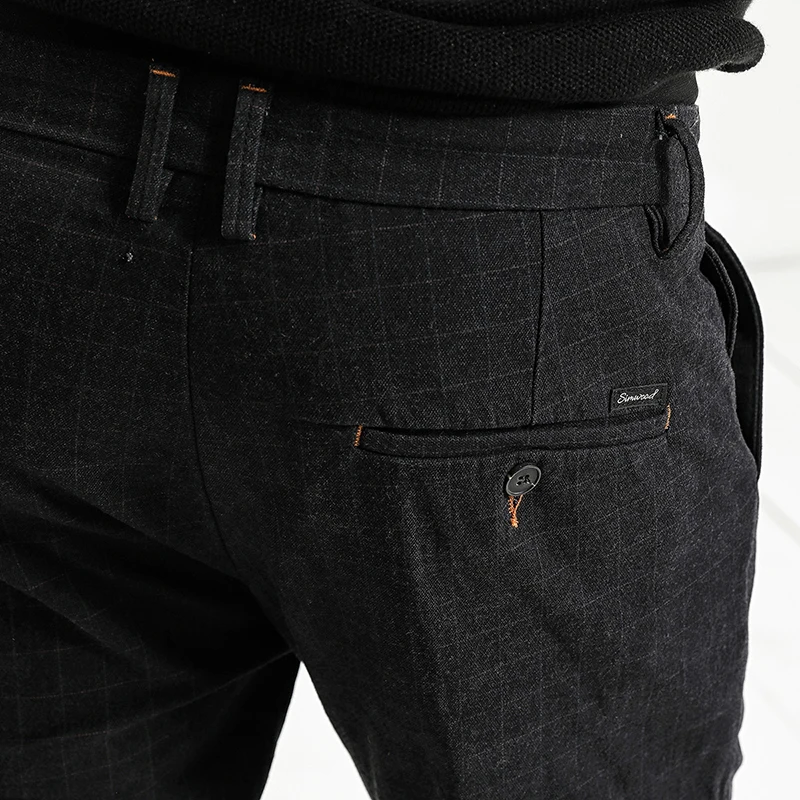 SIMWOOD 2019 Осенние новые клетчатые брюки мужские Смарт повседневные облегающие