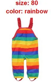 size 80 Topomini/ ; Розничная ; непромокаемые ветрозащитные комбинезоны радужных цветов для маленьких девочек; водонепроницаемые брюки; от 74 до 92; минимальный заказ: 1 шт - Цвет: size 80
