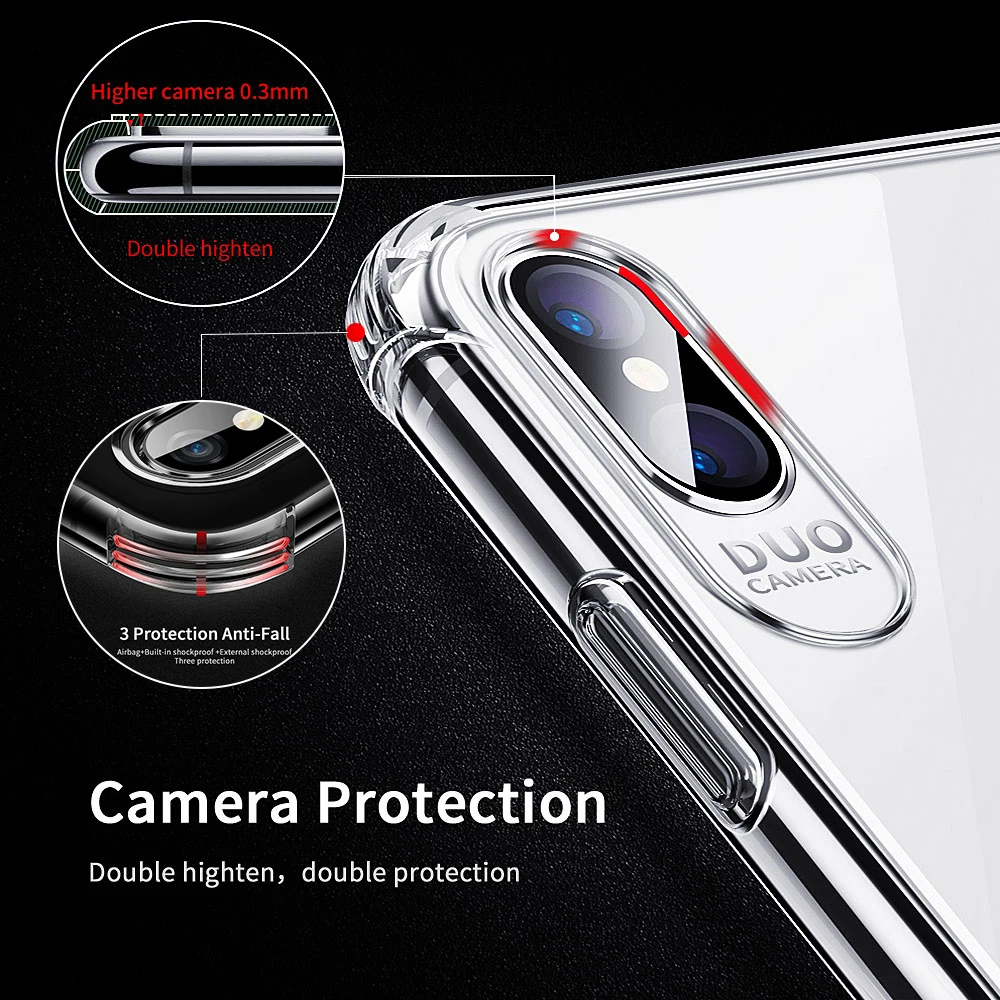 Противоударный прозрачный чехол Vothoon для iphone 12 Pro Max 11 Xs Xr 6s 7 8 Plus мягкий