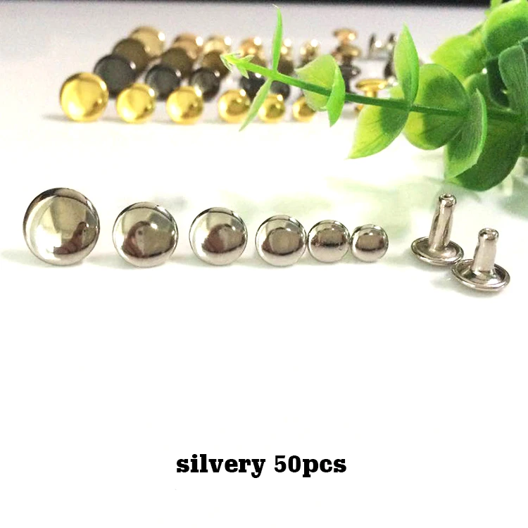 50pcs 50 шт./упак. высокое качество двухсторонний гвозди arc круглый носок покрытие; Тканевая обувь; декоративными заклепками, принт крепления c круглыми заклепками - Цвет: 50pcs
