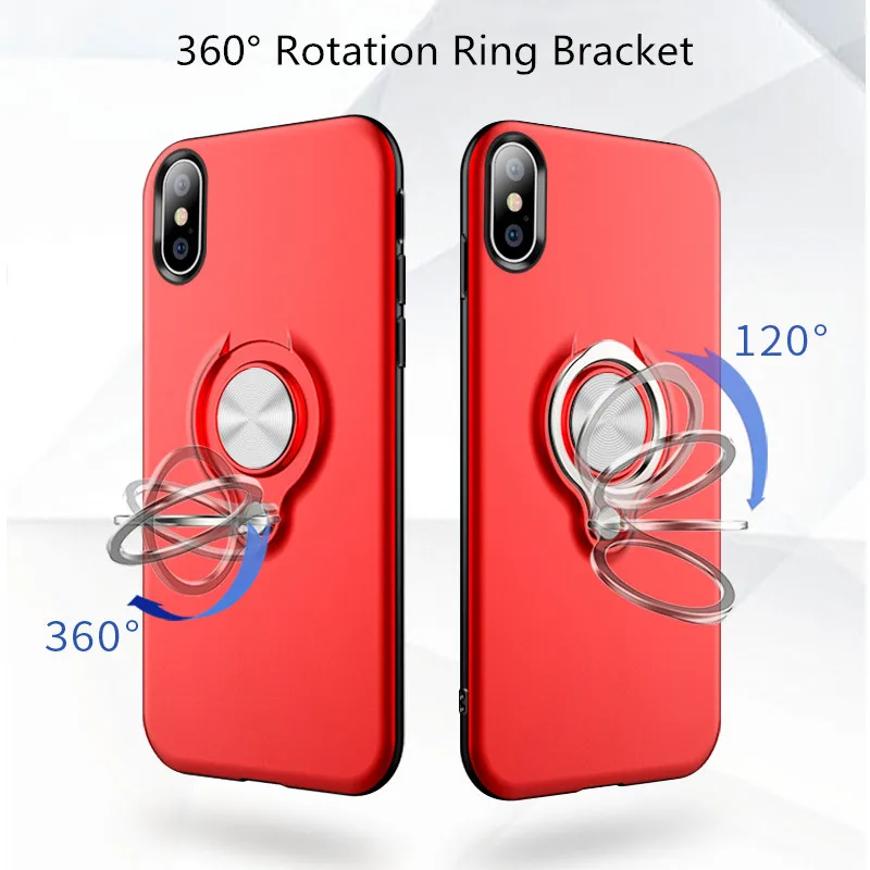 Роскошный модный чехол для iPhone X XR XS Max 6 7 8 Plus 5 SE с магнитным кольцом-держателем