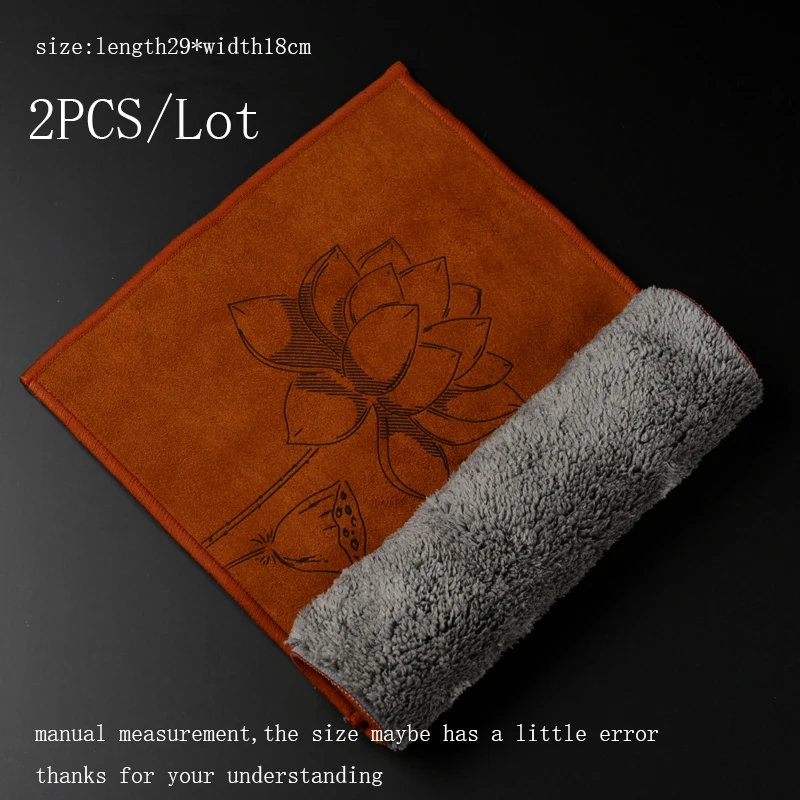 2 шт. хлопковые салфетки с рисунком лотоса|Чайные салфетки| |