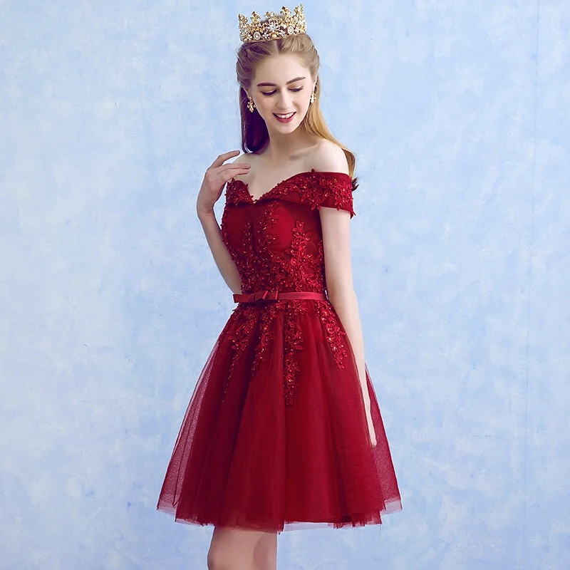 Robe de soiree, красное вино, вырез лодочкой, вышивка бисером, Аппликации, кружево, элегантные вечерние платья с бантом, для банкета, формального торжества, выпускного вечера, платье