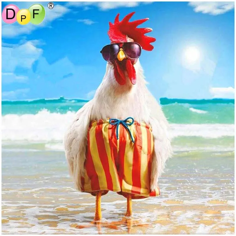 DPF DIY 5D домашний декор алмазная живопись вышивка крестиком пляж петух море Набор