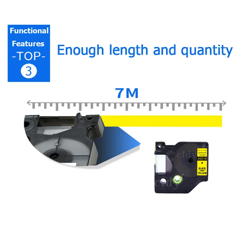 cidy 5pcs Compatible Dymo Labelmanager 6mm D1 white on black Maker 43621 Label Tape Cartridges Factory Supply | Компьютеры и офис