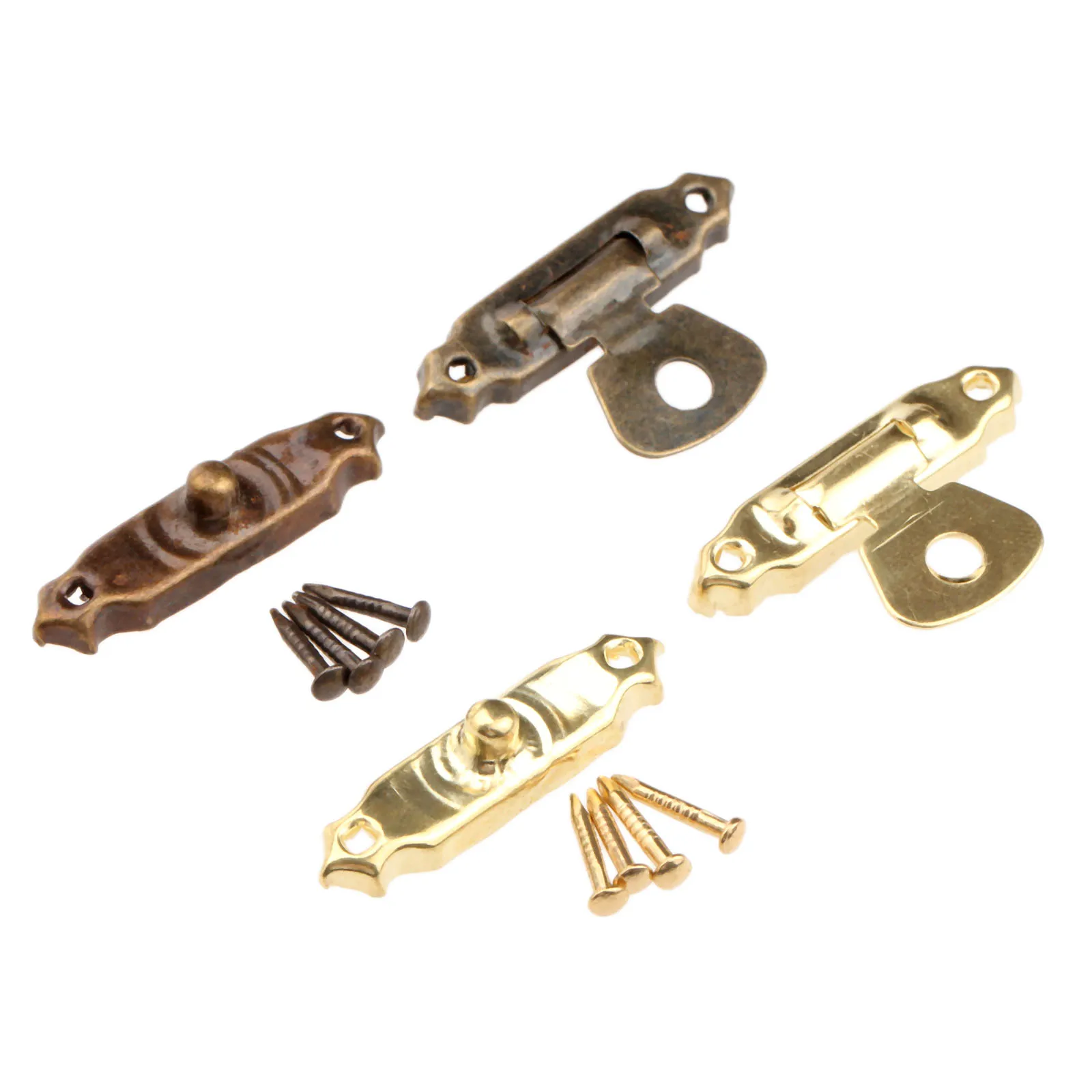 10 шт. античный бронзовый/Золотой Железный декоративный замок защелка крючок