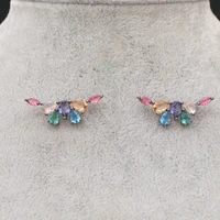 high quality simple design fashion zircon flower earrings wholesale factory fashion jewelry earrings handmade
