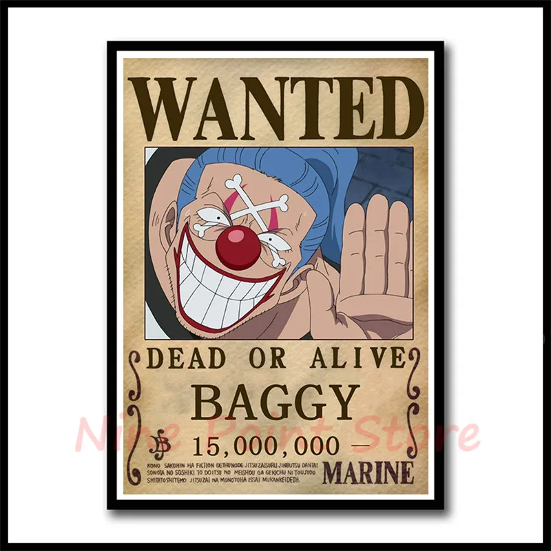 ONE PIECE WANTED плакаты Луффи Зоро Санджи нами мелованная бумага постеры для украшения дома Бумага для рисования украшения спальни бескаркасные
